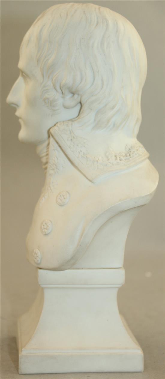 A Sevres biscuit porcelain bust of General Napoleon Bonaparte, post 1941, 22.5cm